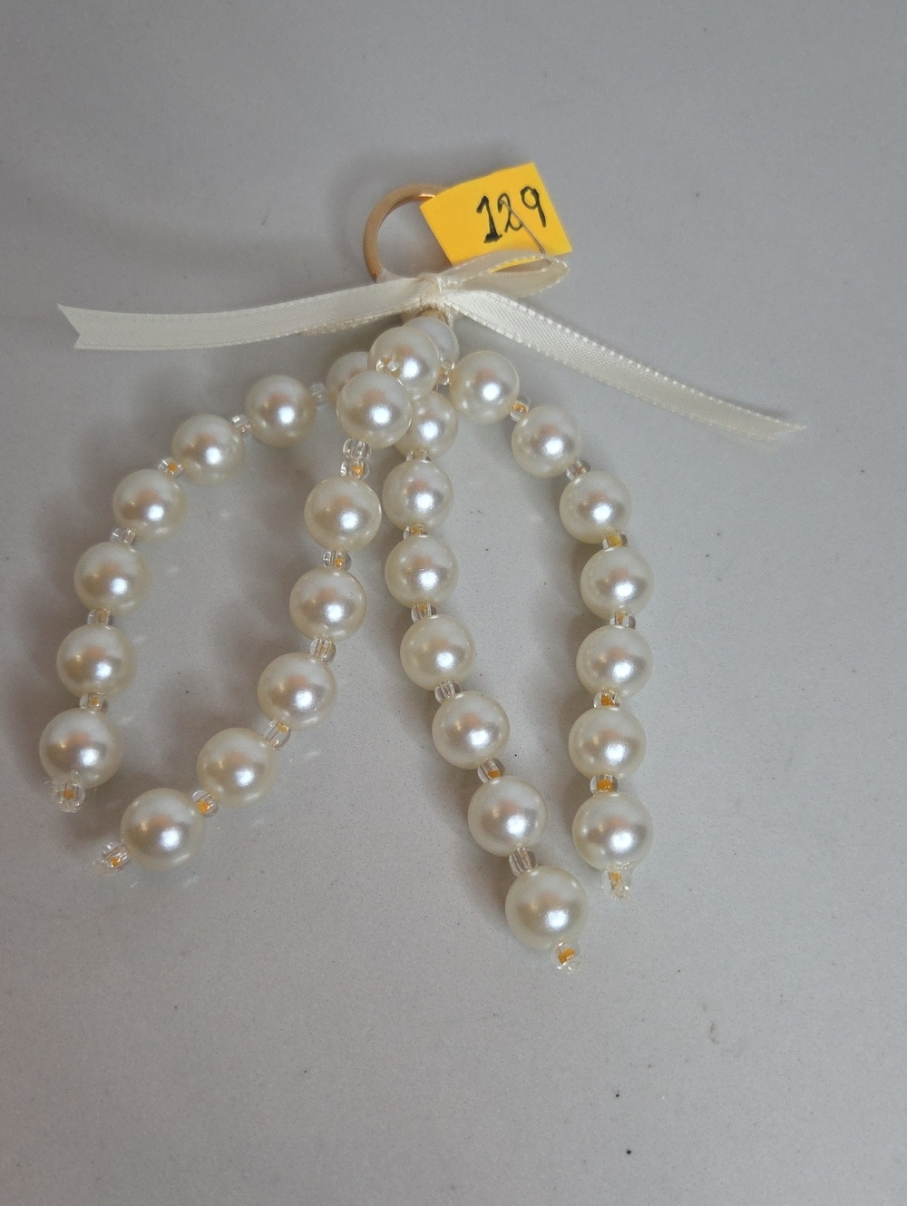 129 - Classic Pearl Drop Bag Charm